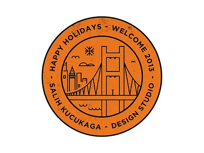 Happy Holidays 2013 34 ajans badge beyoglu bosphorus bosporus design design studio galata holiday icon iconography illustration istanbul logo maslak new year orange poster salih snow flake studio thanks tower turk turkey turkish turkiye winter