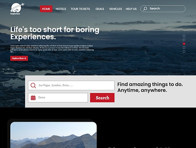 Travel Landing Page Idea adobe illustrator graphicdesign illustrator landing page photoshop responsive design typogaphy uidesign ux design webdesign