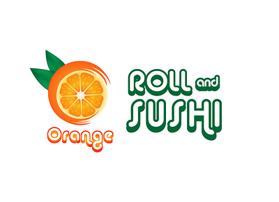 orange roll and sushi logo orange logo