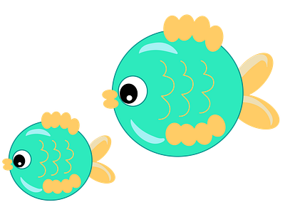 cute fish 01 animal cartoon character collection cute design drawing fish illustration isolated marine nature ocean sea set tropical underwater vector water wildlife