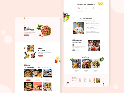 Restaurant Order page home page design ui ux web website