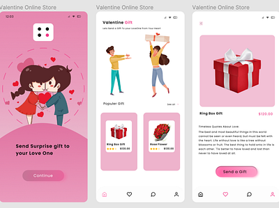 valentine day online shopping store design icon ui ux vector web website