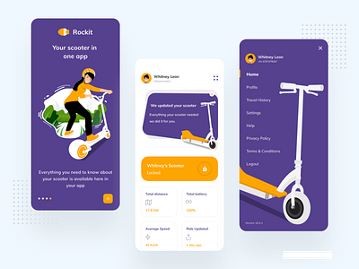 Mobile App for Scooter Rental design ui ux web website