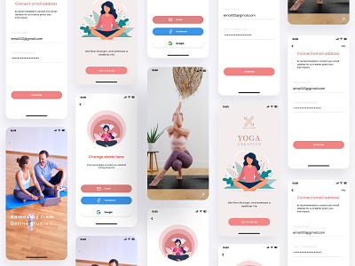 Yoga Mobile app Layout design ui ux web website