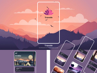 Travel App Concept design illustration ui ux vector web website