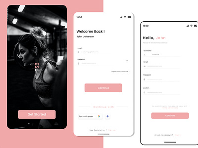 Fitness Login App Concept