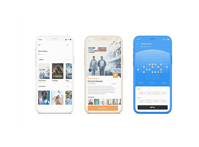 Mobile Movie Ticket App design icon illustration illustrator ui ux web website