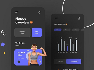 Fitness Mobile App design icon illustration illustrator ui ux web website
