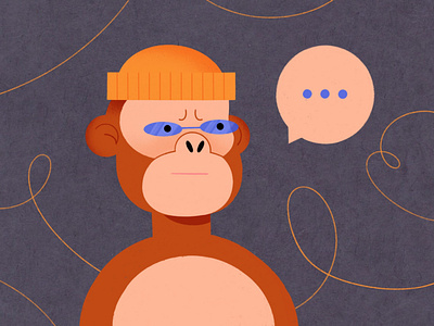 Monkey crypto Nft 2d brush character colors crypto glasses hat illustration illustrator interpretation monkey nft procreate