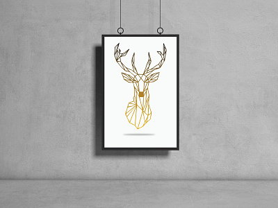 Think like A Deer adobe branding deer illustration dribbble dribbbleweeklywarmup minimal polygon vector