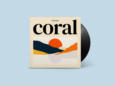 Reveries »Coral« Single Cover art direction artwork branding branding design design illustration moon music art music cover musician pastel colors printdesign typography