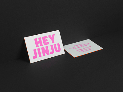 Hey Jinju branding businesscards design letterpress letterpressprinting logo pantonecolors print printdesign
