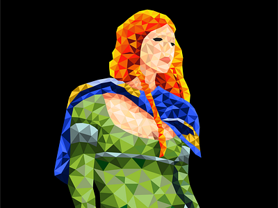 Hounded Poster Character celtic character design characters experiment female character illustrator low poly lowpolyart scottish triangles