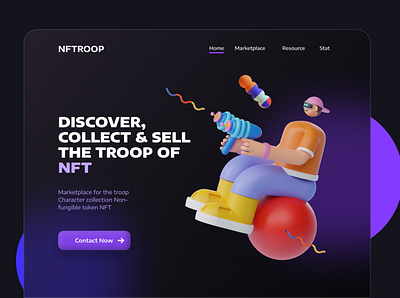 NFTROOP- Landing Page landing page nft nft landing page ui ui landing page ux