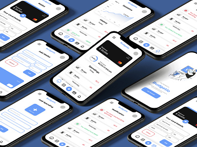 Budgetio Budgeting App UI design design ios mobile ui uidesign uiux userinterface userinterfacedesign ux