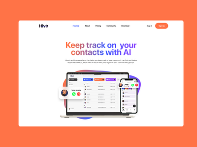 Hive Landing Page UI Design