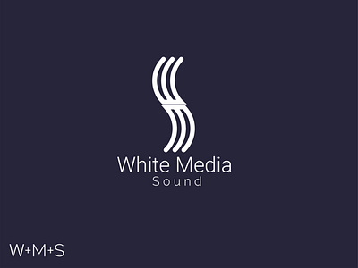 WHITE MEDIA SOUND modern logo design