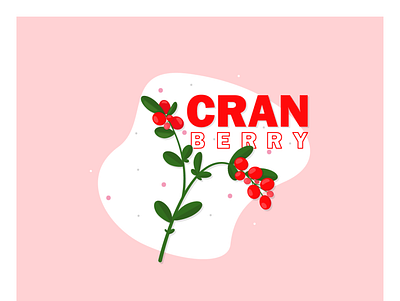 CRANberry berry design flat illustration minimal vector