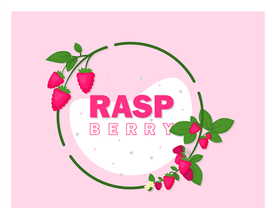 RASPberry berry design flat illustration minimal vector