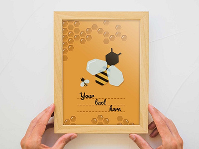 Greeting card on a honey theme. Vertical