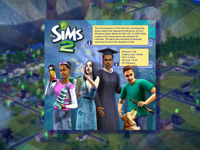 The Sims 2 (2004) banner banner design design games illustration sims 2 the sims ui videogame