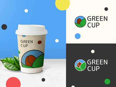 Vegan-coffee - GreenCup branding coffee design graphic design logo vegan