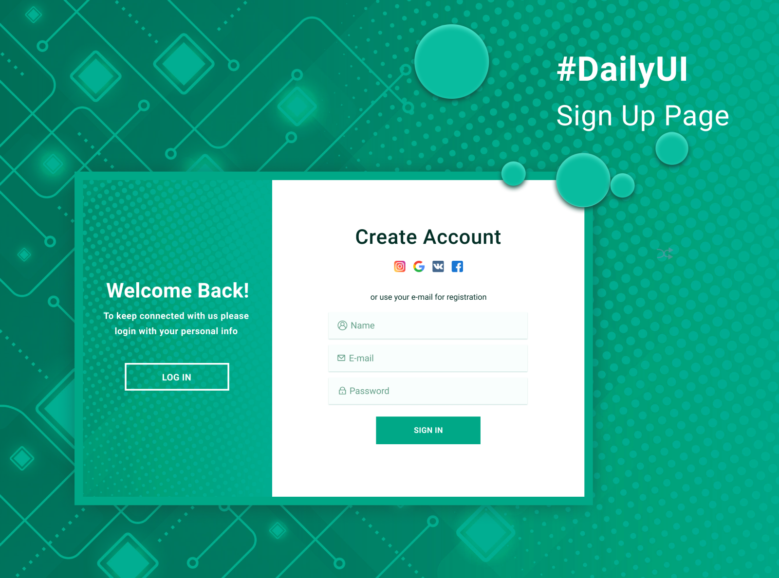 Sign in / Sign up design concept DailyUI 001 by Albina Shaymieva on