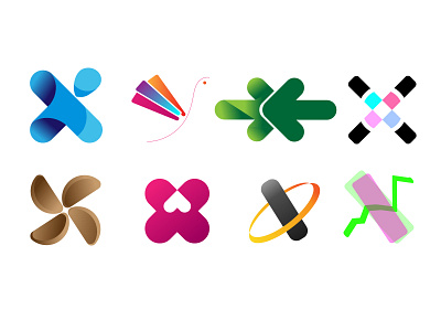 Some X letter tests branding design flat icon illustrator logo minimal simple design vector