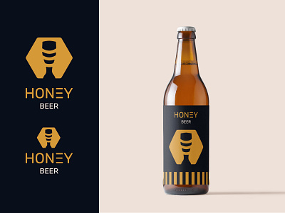 Honey Beer logo bee beer branding beer label branding branding concept branding design design illustrator logo minimal negativespace simple design vector