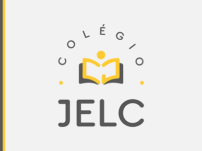 Colégio Jelc book brand branding college design gray letter c letter j logo logotype people school student symbol union yellow