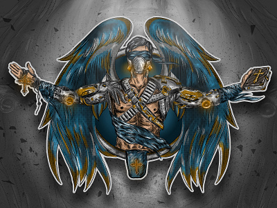 Cyber Angel angel cross cyberpunk cyborg digitalart illustration photoshop photoshop art religion wingsart