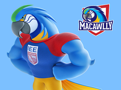 Macawlly - Logo and mascot 3d art character design design illustration logo mascot design zbrush