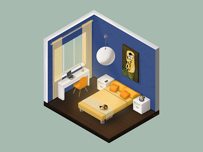 Bedroom bedroom bedroom design illustraion isometric isometric design isometric illustration isometry klimt procreate