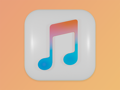 3D Apple Music icon 3d apple blender icon ios