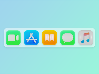 5 iOS Icons 3d apple blender icon ios