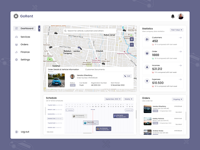 GoRent (Rent Car Management) car dashboard rent rent car ui design web design