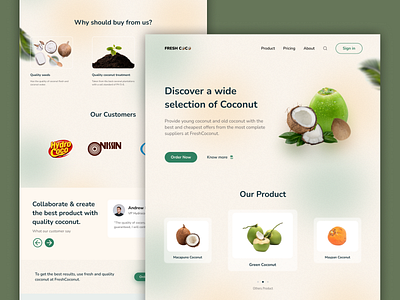 #Exploration - Landing Page Fresh Coconut