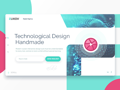 Elikov Debute Dribbble Shot debute elikov minimal ui ux video background web design website