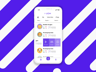 VOX Social Network app design messenger social app vox