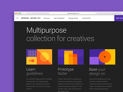 Material Design Kit Website & Illustrations