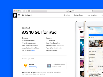 New website for iOS 10 GUI ⚡️ gui ios ipad iphone ui kit