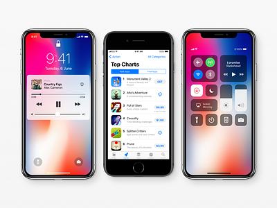 iOS 11 GUI – Giant udate 🌋 (iPhone X version included) gui ios ios 11 iphone iphone 8 iphone x sketch templates