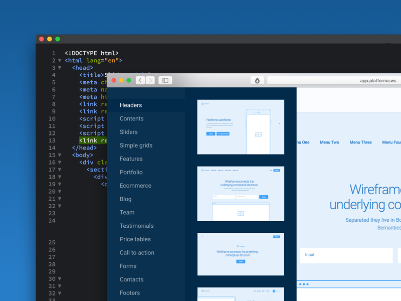 Platforma html dribbble