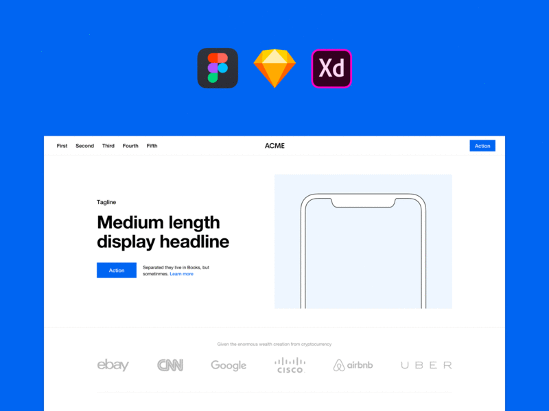 Website Wireframes comes for Figma and Adobe XD