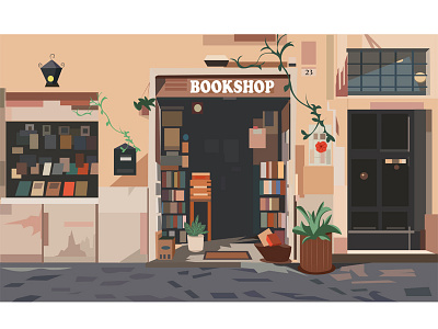 BOOKSHOP design illustration vector