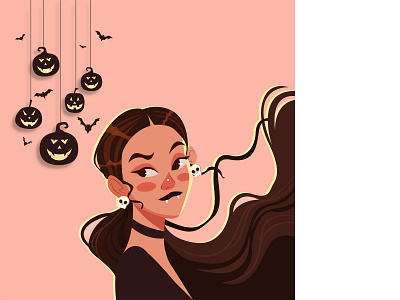 Halloween 🦇 digitaldrawing halloween halloweengirl halloweenvampire illustration illustrationhalloween spooky vector