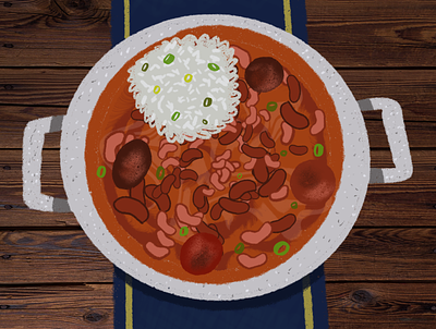 Red Beans & Rice Illustration beans food food and drink food art food illustration foodie illustration illustration art louisiana procreate procreate app procreate art rice south southern