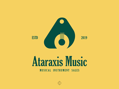 Ataraxis Music - Musical Instrument branding design flat graphic design illustration instrument logo minimal music note pictorial timeless unique vector yellow
