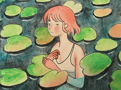 Mood art illustration mood pond sketch sketchbook water water lily watercolor