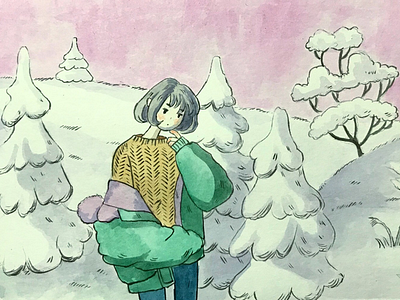 Let it snow... illustration sketch sketchbook snow watercolor winter